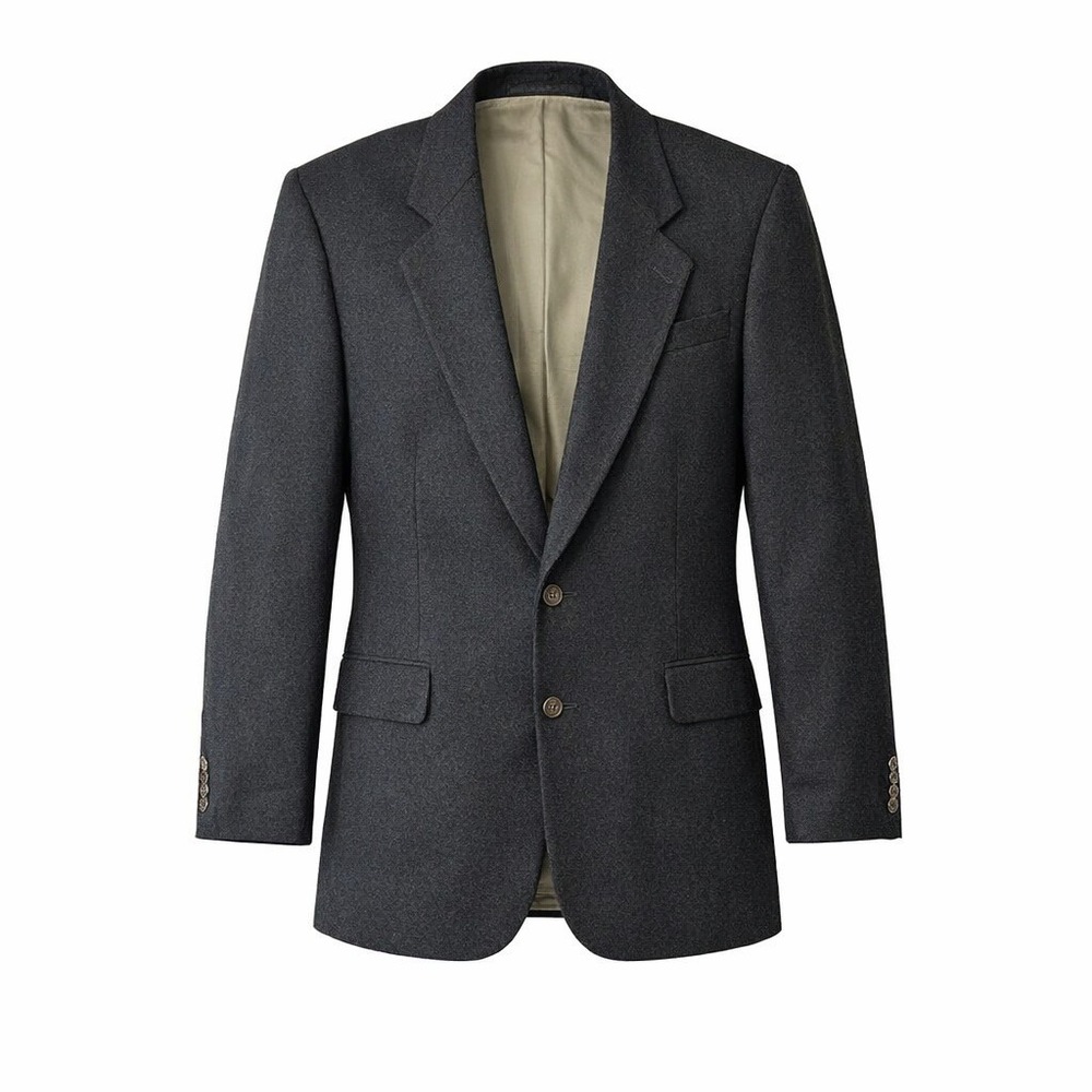 Oscar De La Renta Mens Blazer Sport Jacket Sz 42R Wool Cashmere Blend Dark Gray